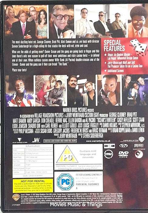 Ocean's Eleven, Twelve, Thirteen - The Complete Collection - George Clooney & Brad Pitt (DVD)