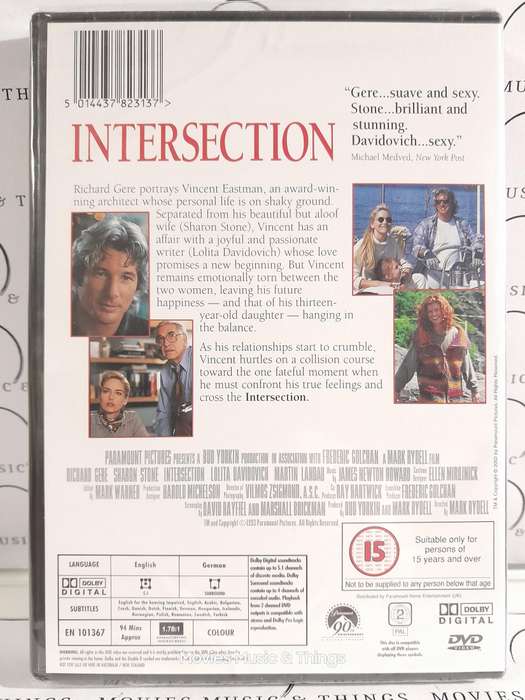 Intersection - Richard Gere & Sharon Stone (DVD) New