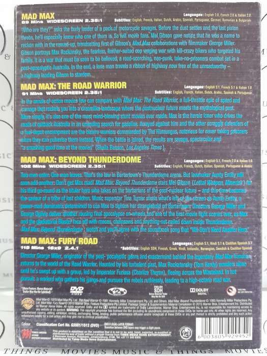 Mad Max Anthology  - Mel Gibson + Tom Hardy (4xDVD)