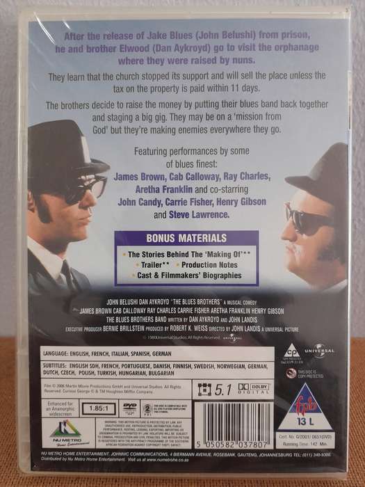 The Blues Brothers - John Belushi & Dan Aykroyd (DVD) New