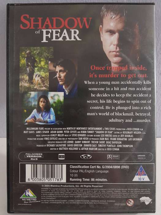 Shadow of Fear - James Spader & Aiden Quinn (DVD)