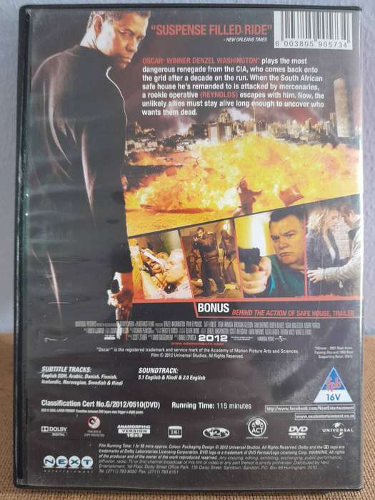 Safe House - Denzel Washington & Ryan Reynolds (DVD)