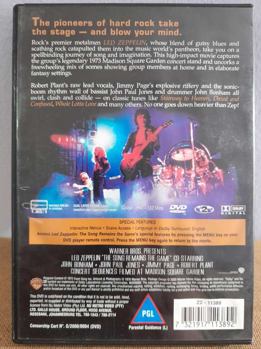 Led Zeppelin - The song remains the same (Music DVD)