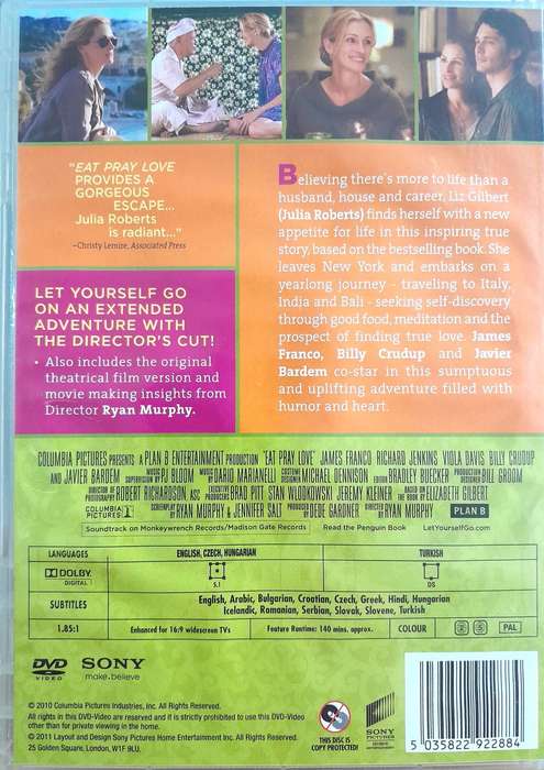 Eat Pray Love - Julia Roberts (DVD)