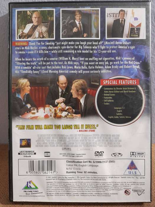 Thank You for Smoking - Aaron Eckhart (DVD)