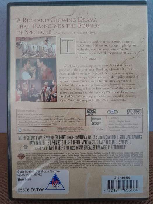Ben-Hur - Charlton Heston (DVD) New