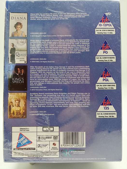 4 Movies Collection - Diana - The Queen - The King's Speech - The Duchess (DVD)