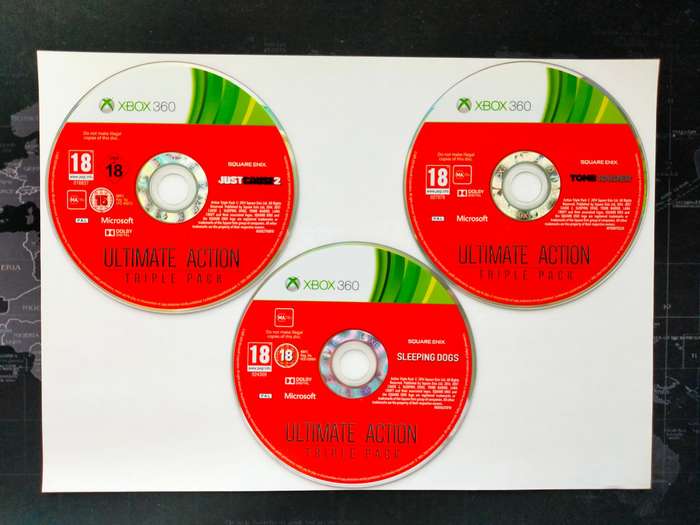 Ultimate Action Triple Pack - Just Cause 2, Sleeping Dogs & Tomb Raider - Xbox 360