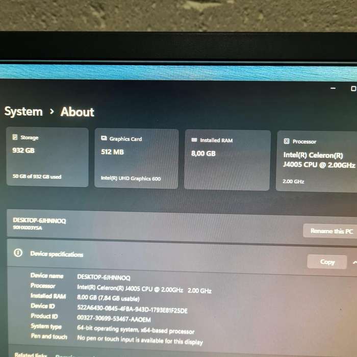Lenovo Ideacentre 310S-08IGM 2.0GHz Celeron J4005 1TB HDD 8GB RAM Wi-Fi