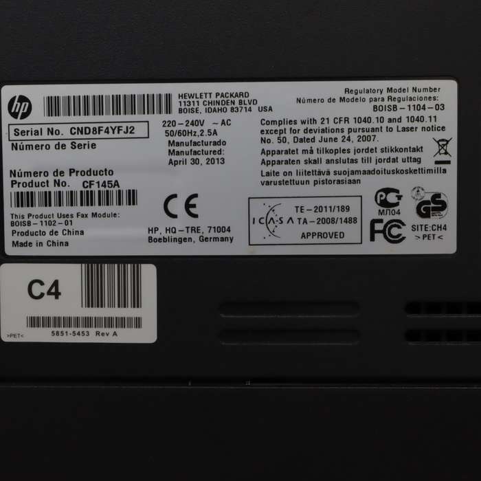 HP Laserjet Pro 200 Color M276nw A4 Colour All-in-One Laser Printer (CF145A)- Pre-Owned