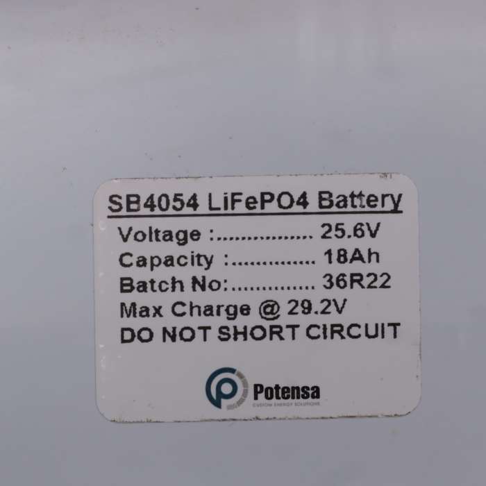 Potensa LiFePO4 Battery Pack 25.6V 18Ah With BMS - SB4054