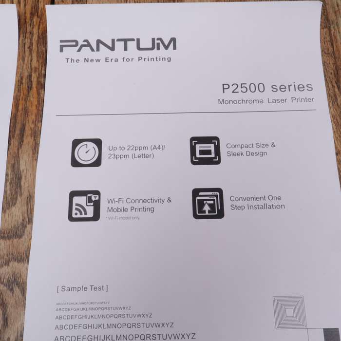 Pantum P2512W Mono Laser Printer Wi-Fi Capability - Open Box