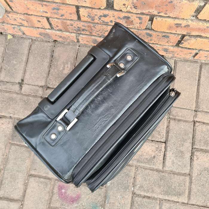 Ricardo Leather Carry-On Travel Bag with Rollers