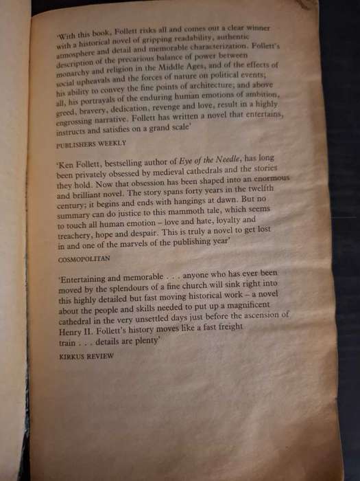 The pillars of the earth by Ken Follett