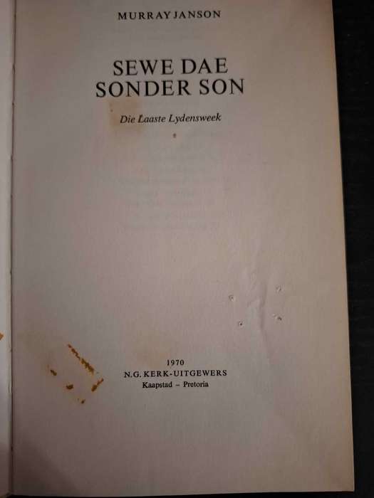 Sewe dae sonder son deur Murray Janson