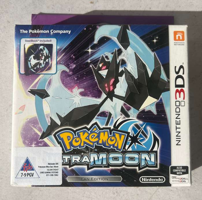 Pokémon Ultra Moon  Fan Edition (Nintendo 3DS)  Complete in Box with Steelbook
