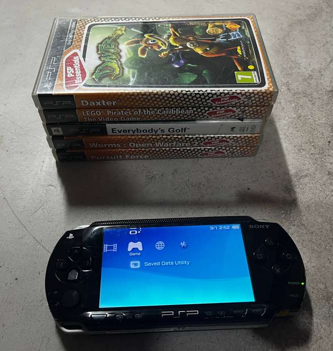 Sony PSP-1004 Handheld Console + 5 Games Bundle