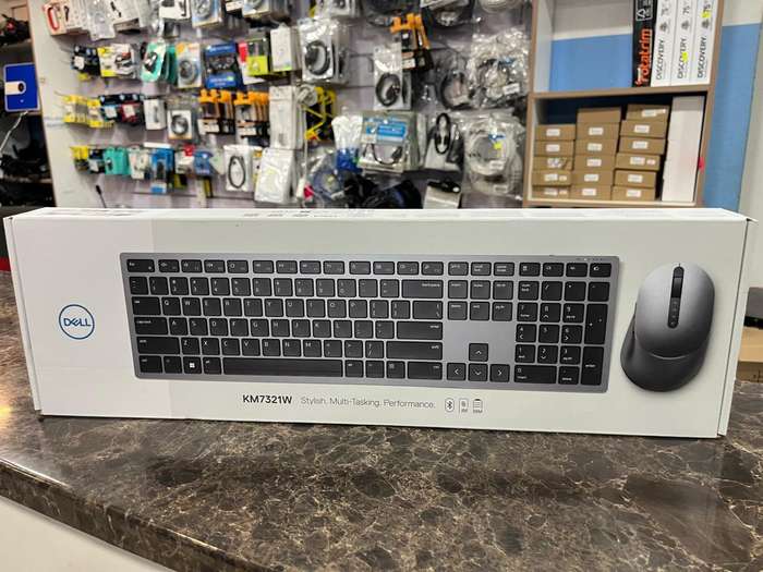 DELL KM7321W Premier Multi-Device Wireless Keyboard and Mouse with bluetooth  (QWERTY)