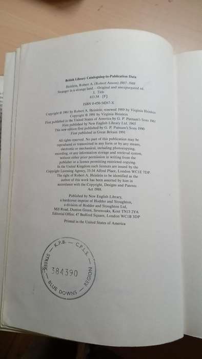 Stranger in a Strange Land  Robert by A. Heinlein 1991