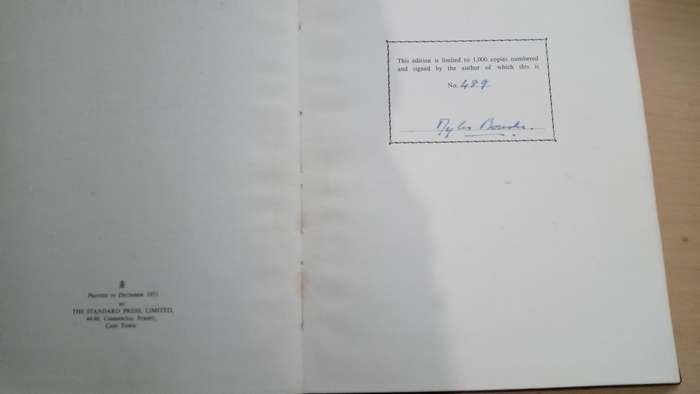 The Koppie on a Plain Bourke, Myles Published by Howard B. Timmins, 1951 Signed Limited Numbered