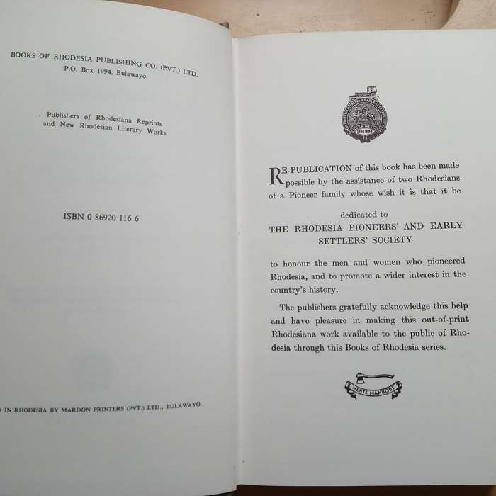 WITH RHODES IN MASHONALAND, translated from the original dutch by Jan H. Hofmeyr de Waal