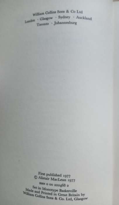 Seawitch-Alistair Maclean 1st Edition 1977