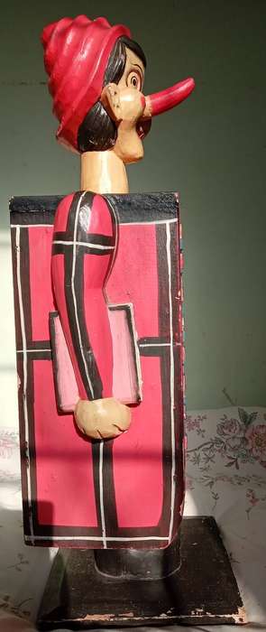 Vintage Pinocchio-handcarved cd stand
