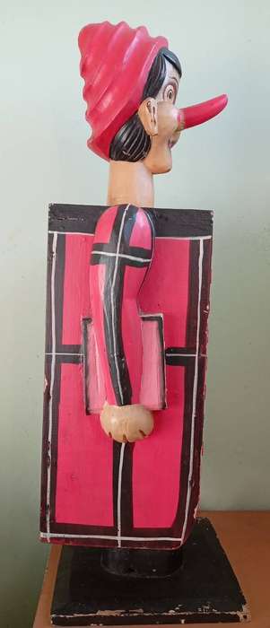 Vintage Pinocchio-handcarved cd stand