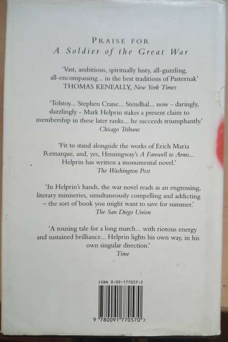 A Soldier of the Great War Hardcover by Mark Helprin  Jan. 1 1992