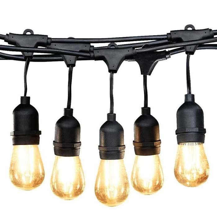 20m Solar Outdoor Waterproof String Hanging Light with 20 Removable Bulbs