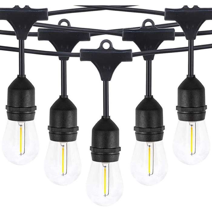 20m Solar Outdoor Waterproof String Hanging Light with 20 Removable Bulbs