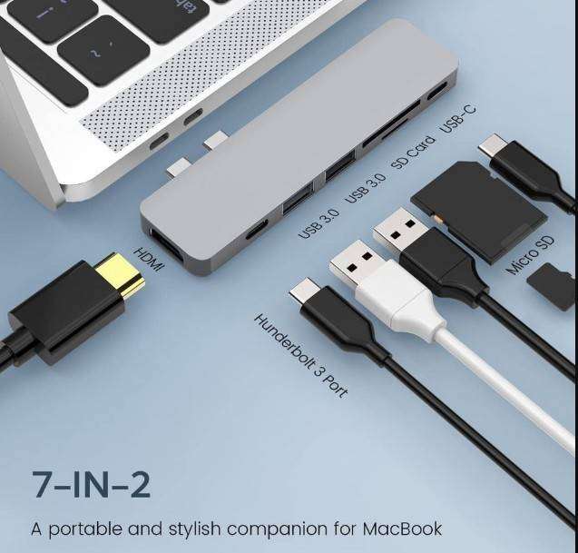 Second Hand 7 in 2 USB-C Hub For MacBook Pro / MacBook Air