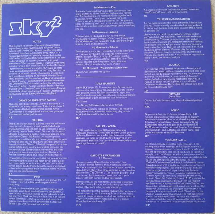 SKY2 vinyl LP Double Album - Featuring John Williams - Classic Rock fusion - Collector's Item