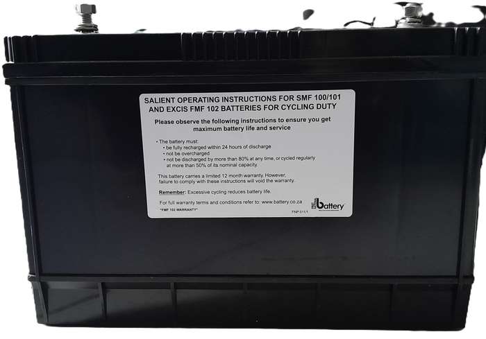Excis FMF 102 12V lead-calcium deep-cycle battery 102 Ah.  Solar energy and backup power. Brand New.