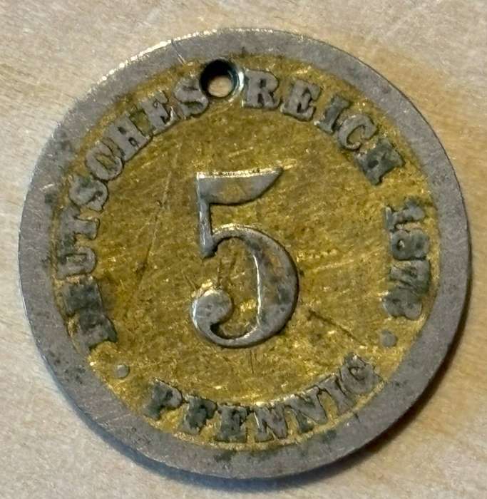 1879 German 5 Phennig (Jewelry)