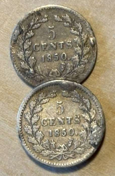 1850 Netherlands 5 cents (Jewelry)