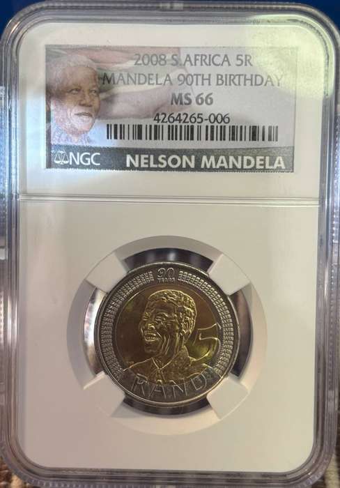 2008 Five rand (Mandela Birthday) - MS 66