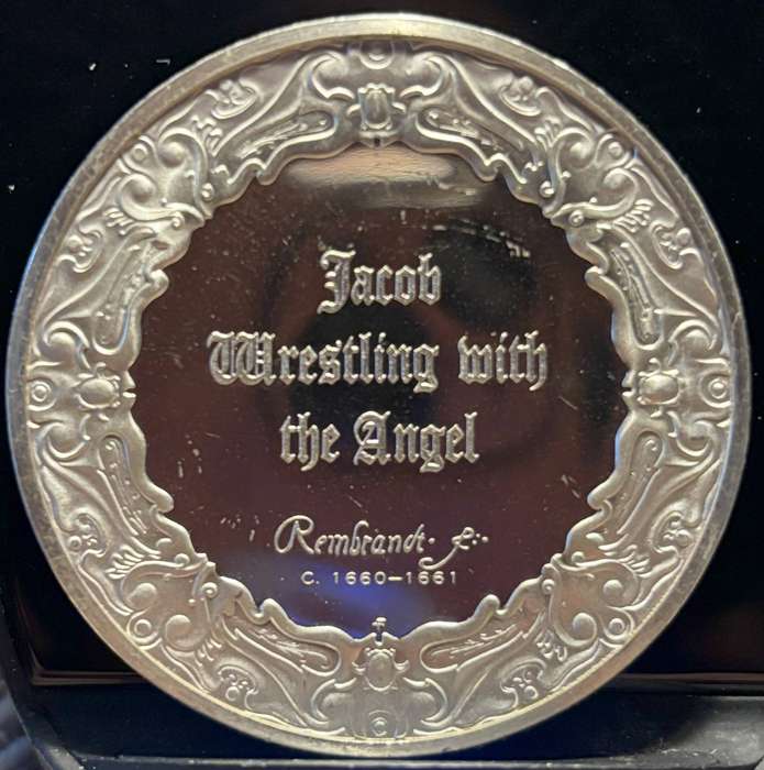 Jacob wrestling with the Angel (Silver coin - Big 2 Oz) Beautiful coin