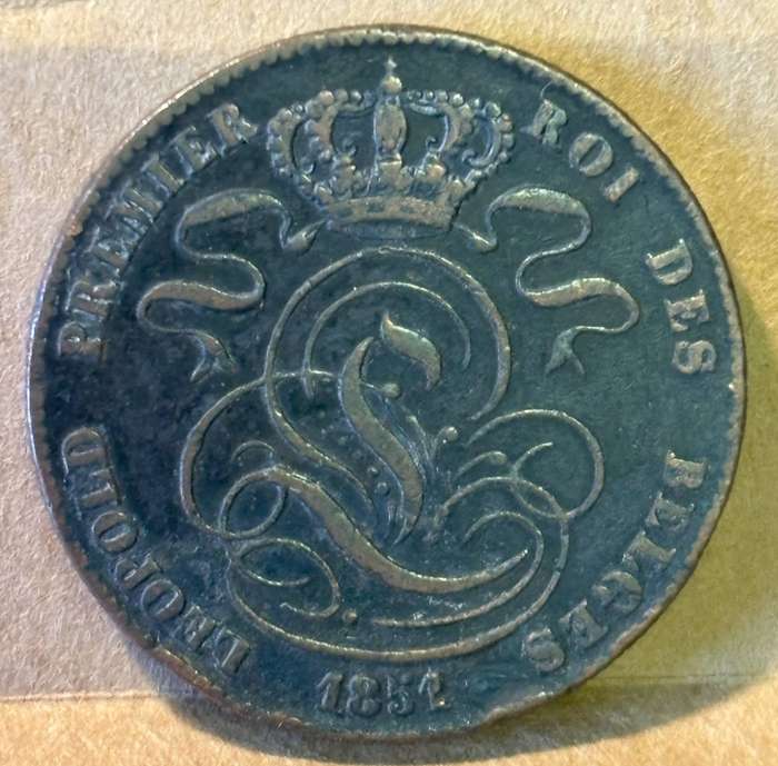 1851 Belgium 5 Centimes