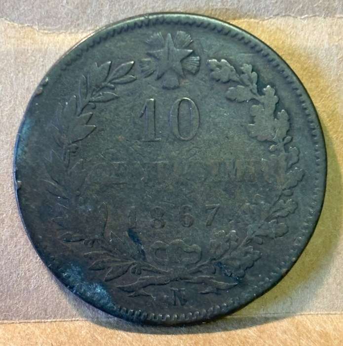 1867 Italy 10 Centesimi
