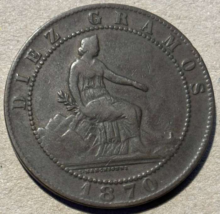1870 Spain 10 Centimos
