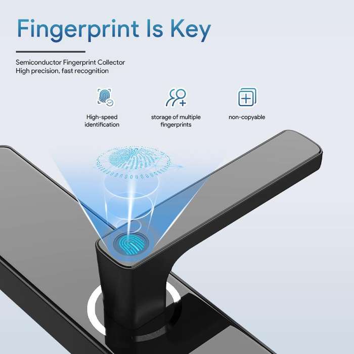 Smart Intelligent Wifi Door Lock - Black