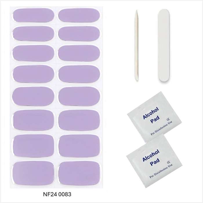 Lilac 16pc Semi Cured Gel Nail Wraps/ Gel Nail Strips cured with UV/LED -Easy to Apply, Long Lasting