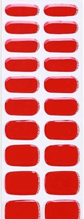 20pc Salon Quality Semi Cured Gel Nail Wraps, Gel Nail Strips, Nail Art - Red & Gold