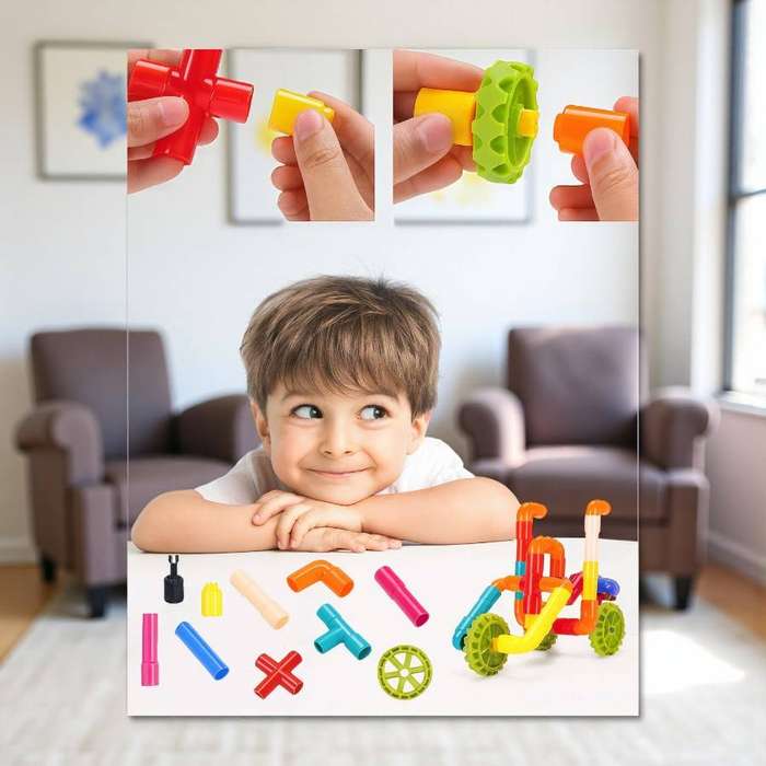 51 Pack DIY Water Pipe Building Blocks Set - MultiColour