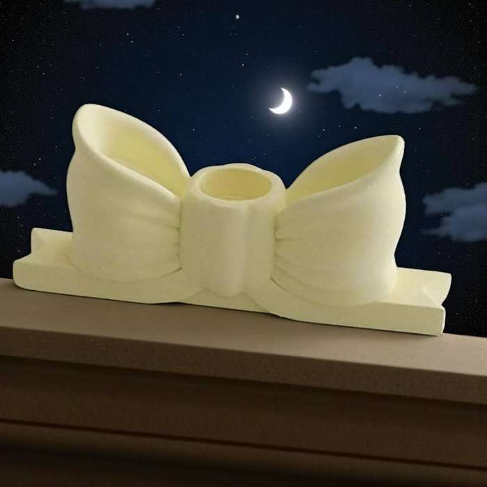 1 Piece Creative Gypsum Bow-Knot Candlestick - Yellow