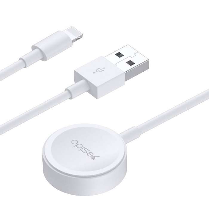 Yesido 2 in 1 charging cable for apple watches and lighting devices - White