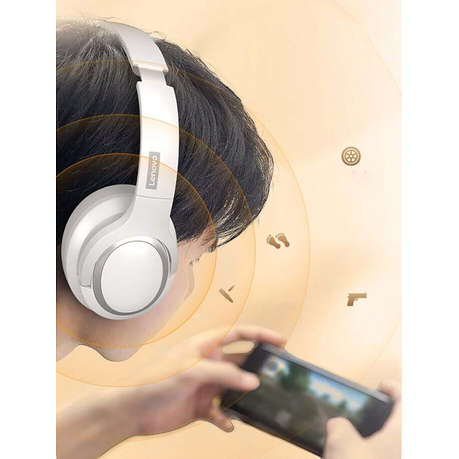 LENOVO THINKPLUS - TH40 - HiFi Sound Active Noise Cancelling Headset -White