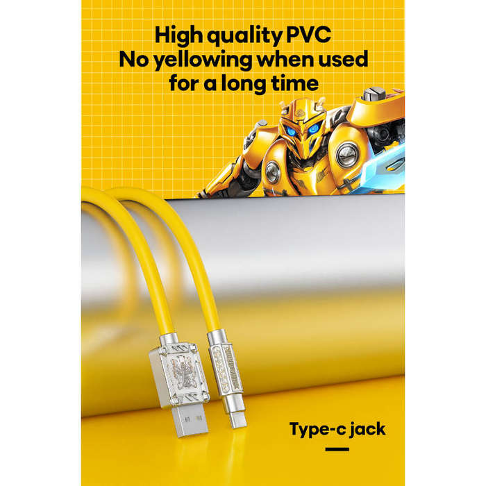 Transformers TF-A01 Silicone Zinc Alloy Type C Cable - Yellow