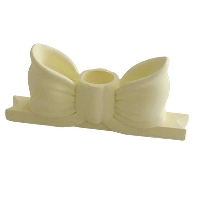 1 Piece Creative Gypsum Bow-Knot Candlestick - Yellow